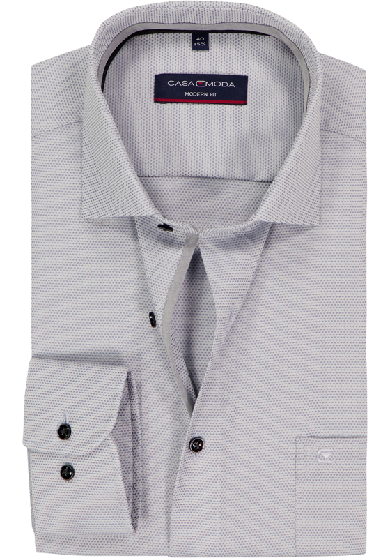 CASA MODA modern fit overhemd, dobby, grijs CASA MODA modern fit overhemd, dobby, grijs